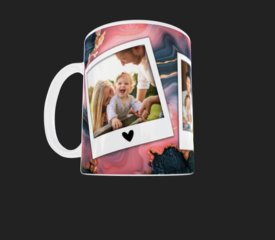 Marble Effect 3Image Photo Mug by Luxe-Custom-Designer