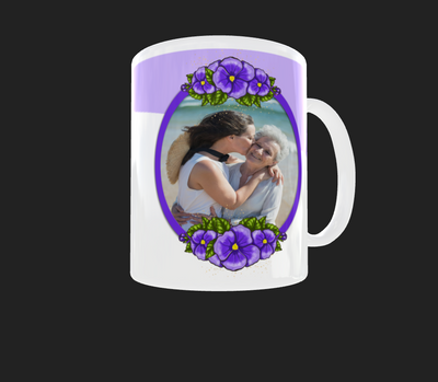 Purple Rose Photo Mug Mother Day by Luxe-Custom-Designer