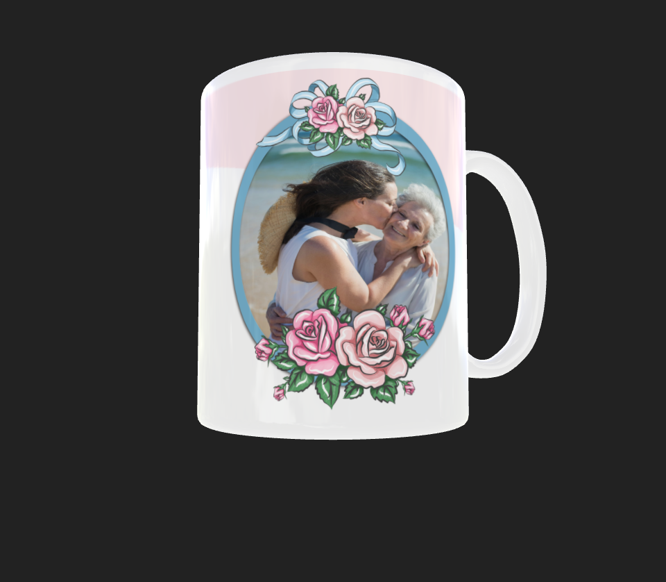 Pink & White Mothers day photo mug by Luxe-Custom-Designer