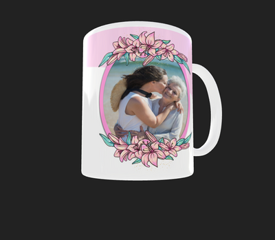 Pink Rose Mothers Day Photo Mug by Luxe-Custom-Designer