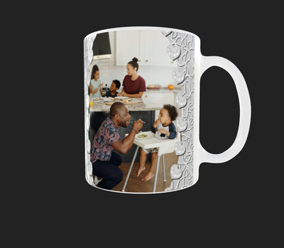 Silver Glitter pattern Photo Mug by Luxe-Custom-Designer