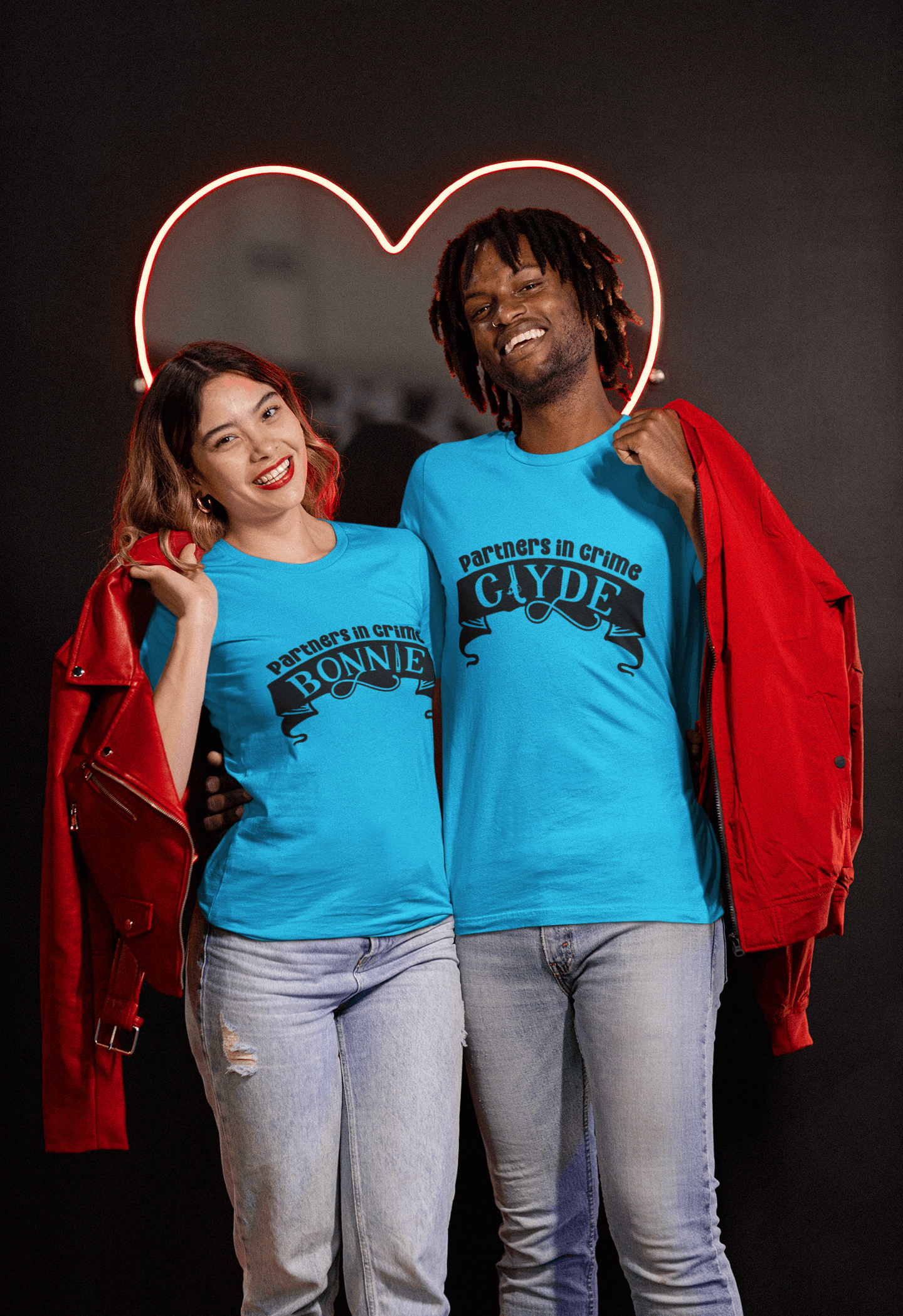 Bonnie & Clyde Matching T-Shirt set by Luxe-Custom-Designer