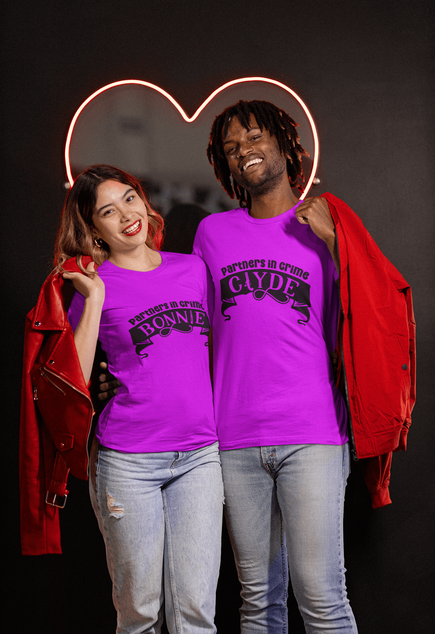 Bonnie & Clyde Matching T-Shirt set by Luxe-Custom-Designer