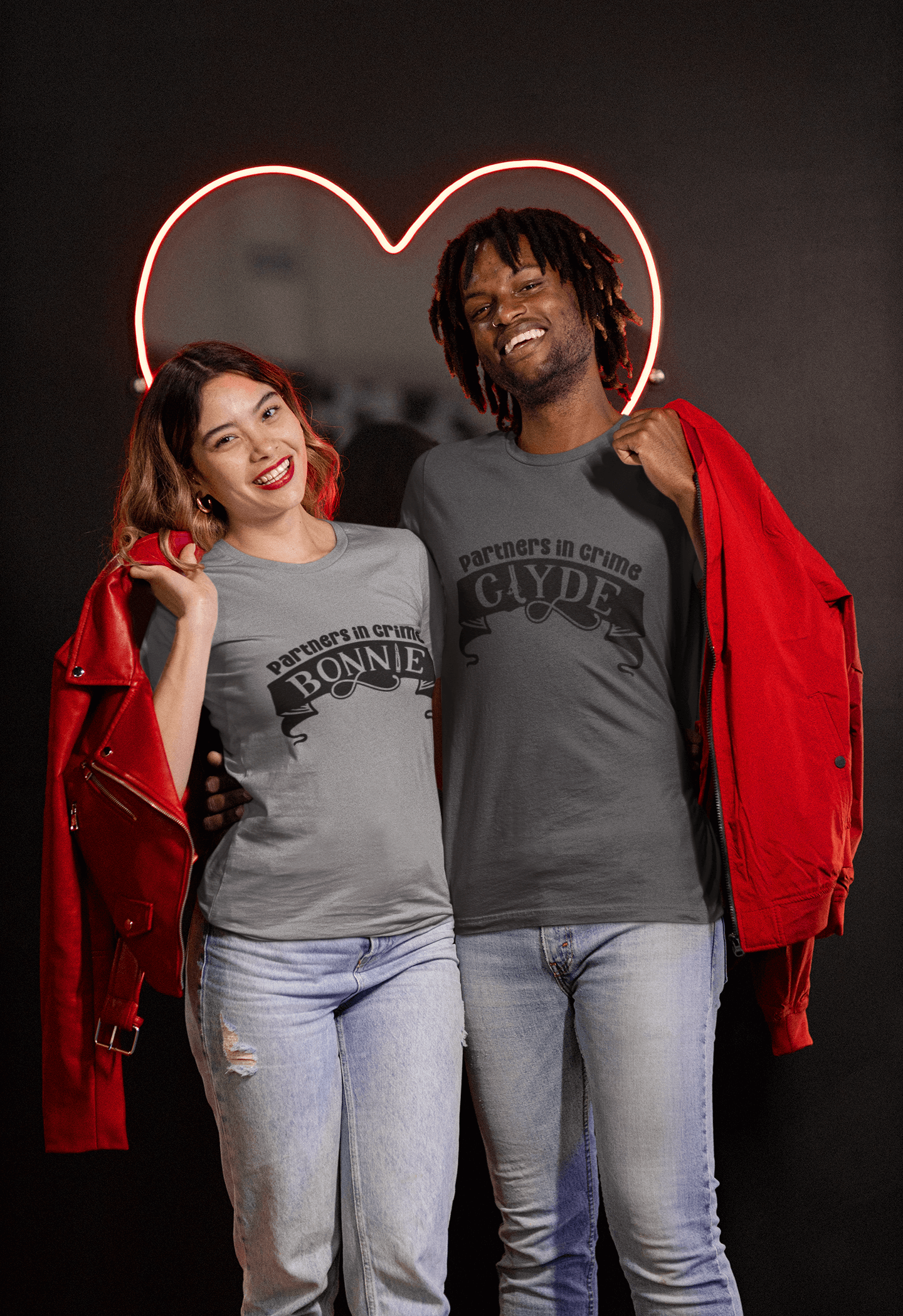 Bonnie & Clyde Matching T-Shirt set by Luxe-Custom-Designer