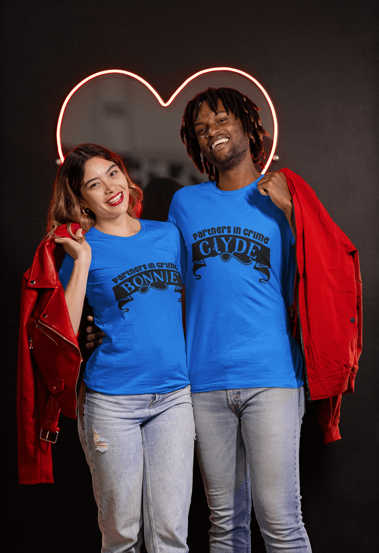 Bonnie & Clyde Matching T-Shirt set by Luxe-Custom-Designer