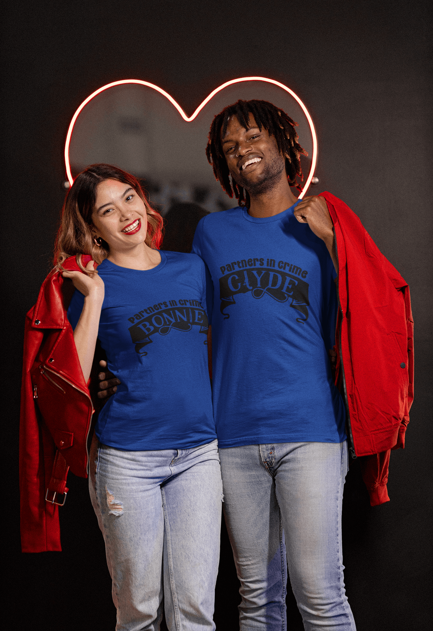 Bonnie & Clyde Matching T-Shirt set by Luxe-Custom-Designer