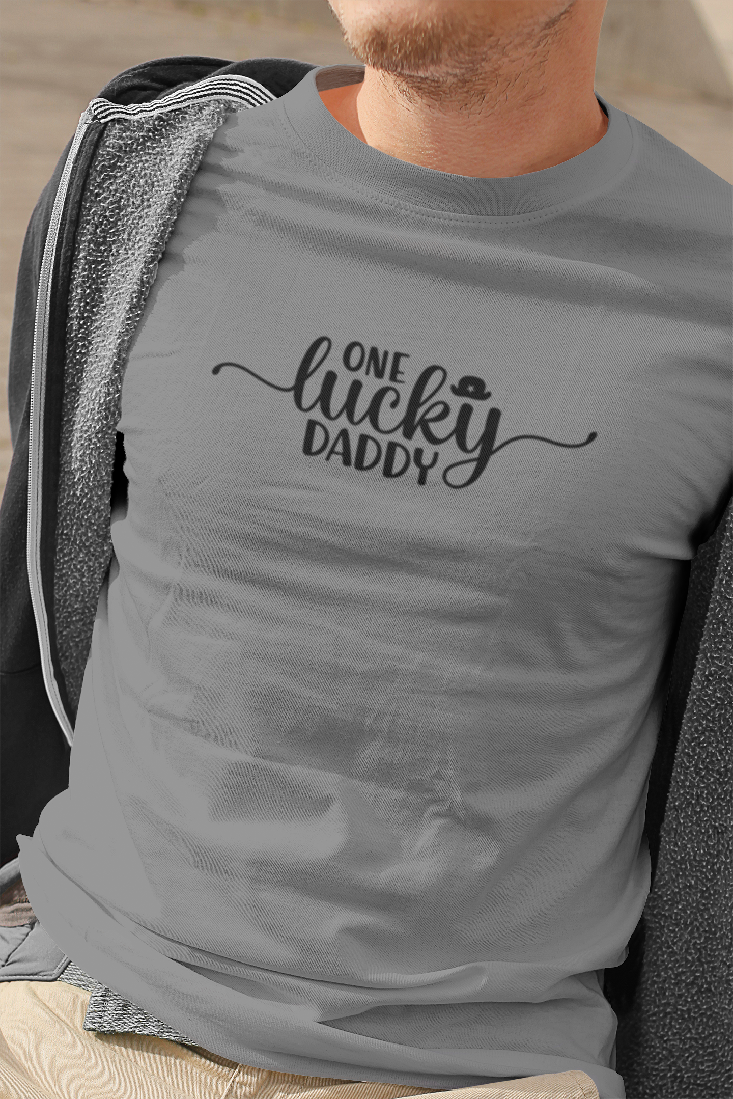 One Lucky Dad T-Shirt by Luxe-Custom-Designer