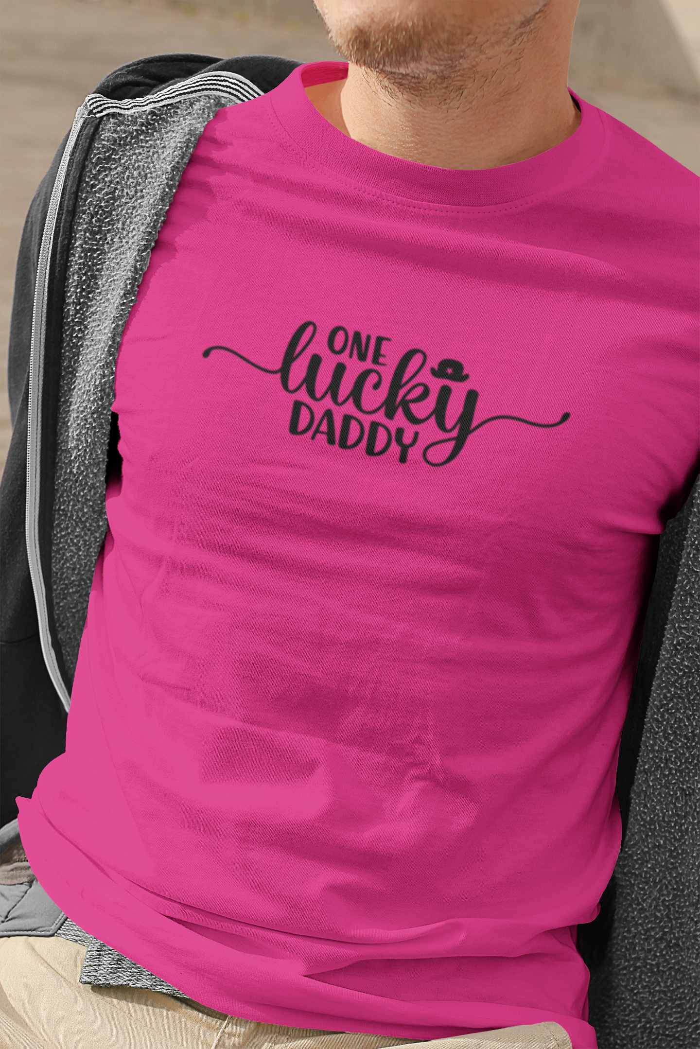 One Lucky Dad T-Shirt by Luxe-Custom-Designer