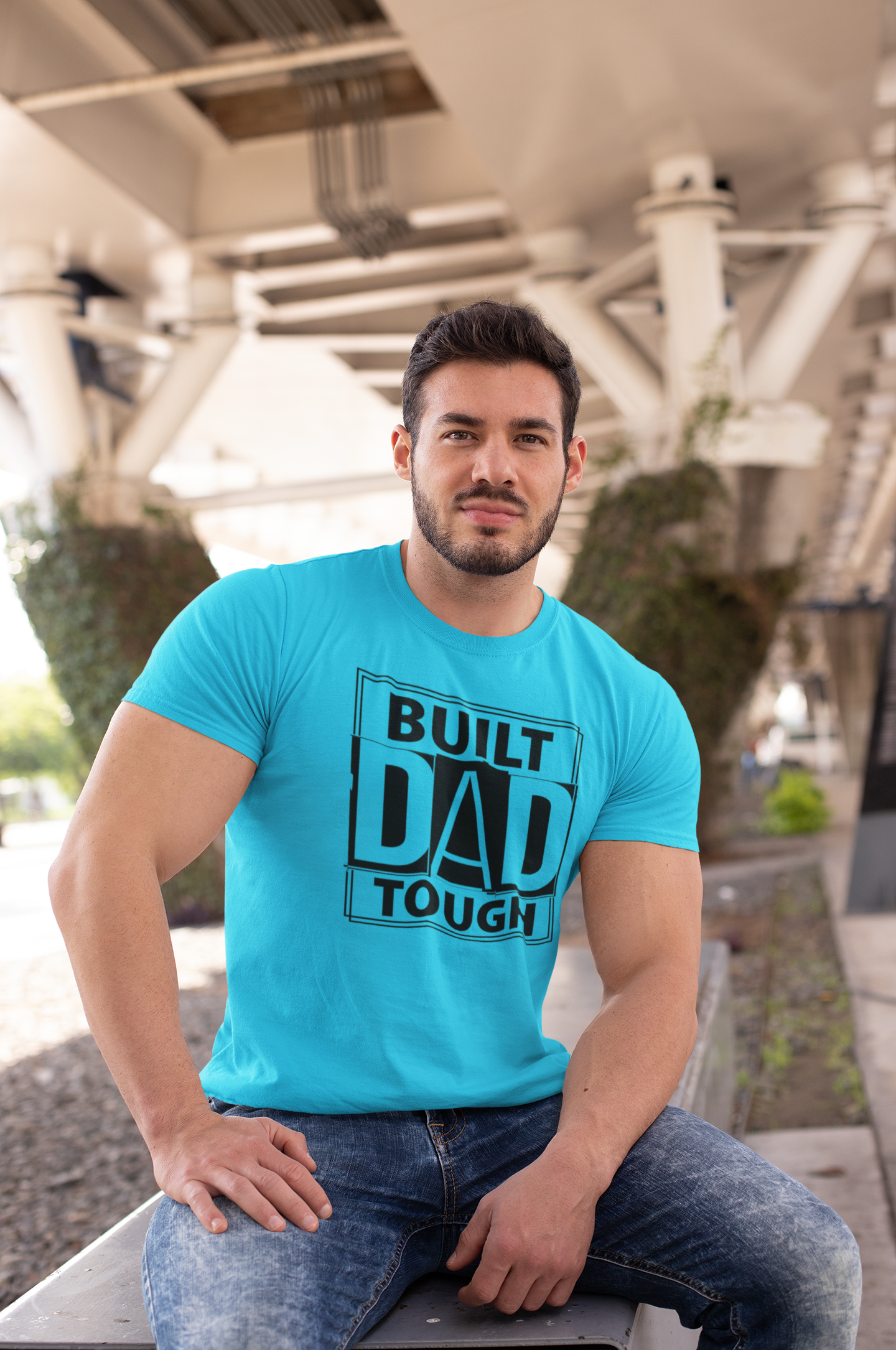 Dad Built - Dad Tough T-Shirt by Luxe-Custom-Designer