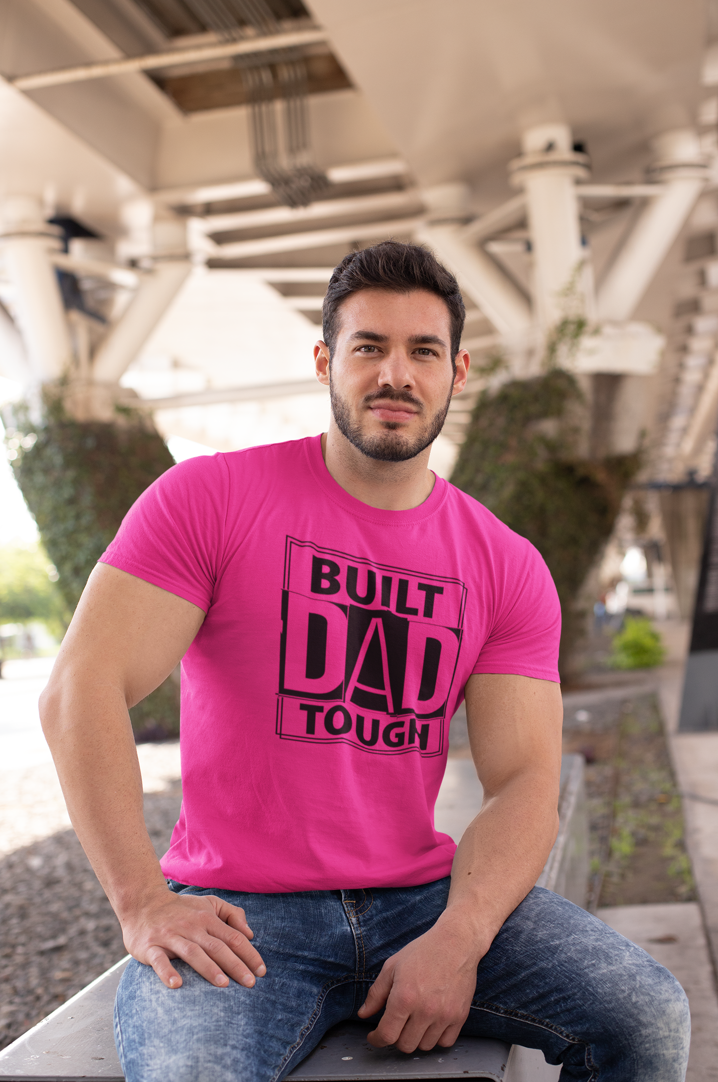 Dad Built - Dad Tough T-Shirt by Luxe-Custom-Designer
