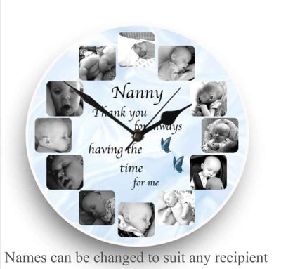 12 photo panel clock by Luxe-Custom-Designer