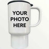 14 oz Plastic Travel Mug white by Luxe-Custom-Designer