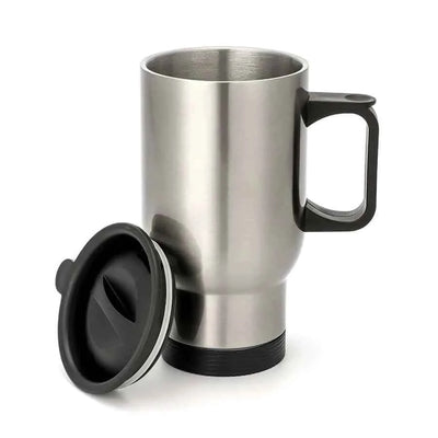 14 oz Stainless Steel Travel Mug Silver by Luxe-Custom-Designer