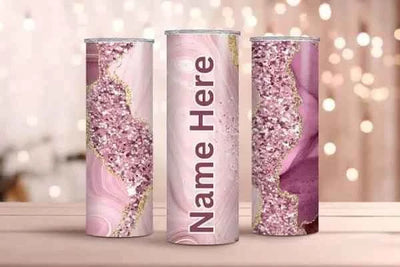 20oz Skinny Tumbler - Pink by Luxe-Custom-Designer