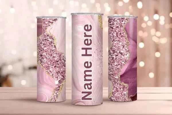 20oz Skinny Tumbler - Pink by Luxe-Custom-Designer