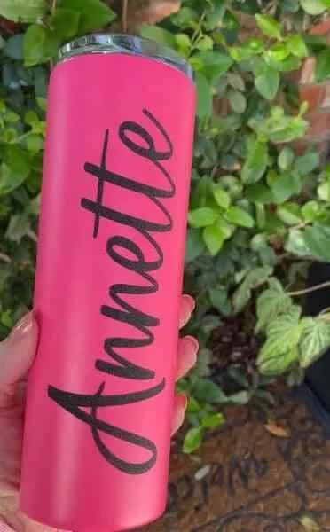 20oz Skinny Tumbler - Pink by Luxe-Custom-Designer