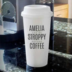 380ml Polymer Travel Mug White - Black Lid by Luxe Sensational