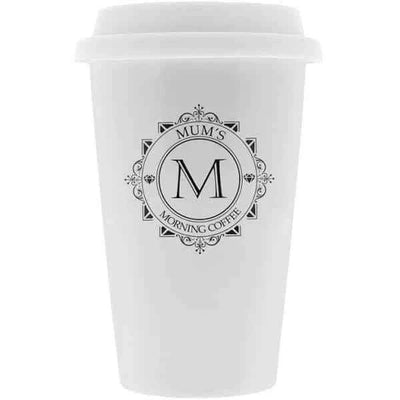 380ml Polymer Travel Mug White - White Lid by Luxe-Custom-Designer