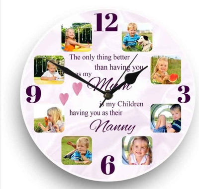 8 Panel Photo Clocks by Luxe-Custom-Designer