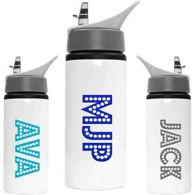 Aluminium Straw Water Bottle 500ml White by Luxe-Custom-Designer