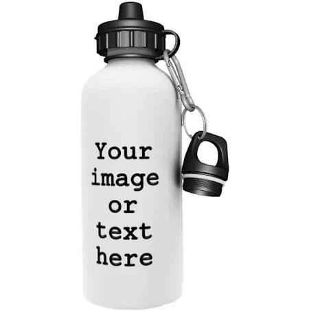 Aluminium Water Bottle 500ml White by Luxe-Custom-Designer