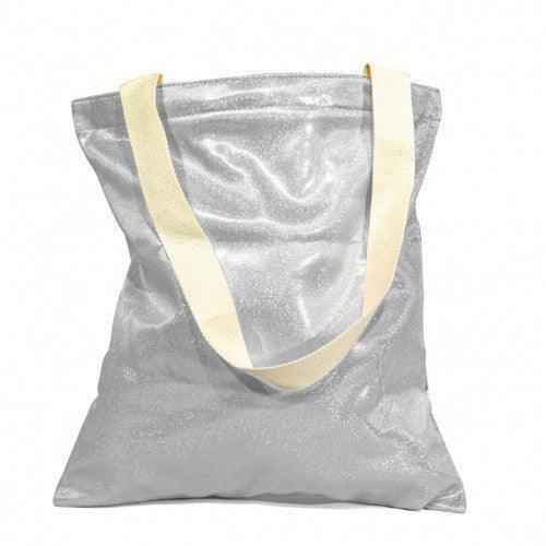 Custom Silver Sparkling Shopping Bag by Luxe-Custom-Designer