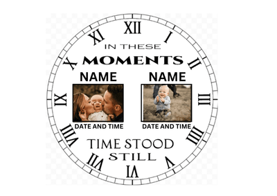Double photo clock 20cm by Luxe-Custom-Designer