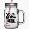 Glass Mason Jar with straw by Luxe-Custom-Designer