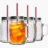 Glass Mason Jar with straw by Luxe-Custom-Designer