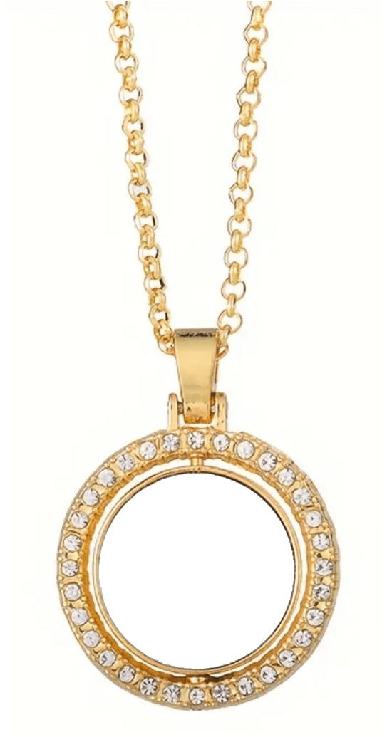 Gold Double Photo Pendant Necklace by Luxe-Custom-Designer