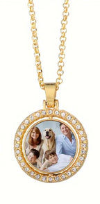 Gold Double Photo Pendant Necklace by Luxe Sensational