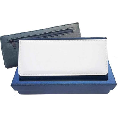 Large Leather Purse Navy Blue with Giftbox by Luxe-Custom-Designer