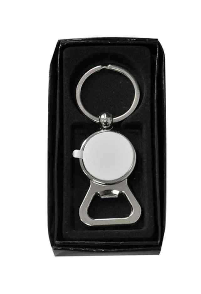 Metal silver circle keyring by Luxe-Custom-Designer