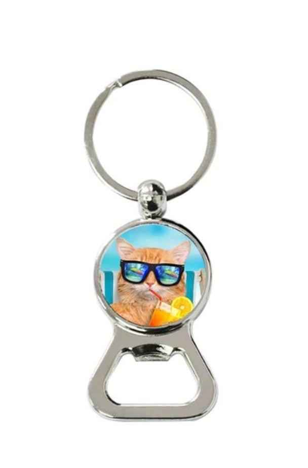 Metal silver circle keyring by Luxe-Custom-Designer