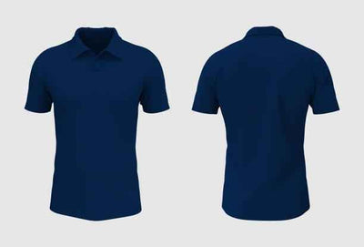 Navy Blue Polo Top by Luxe-Custom-Designer