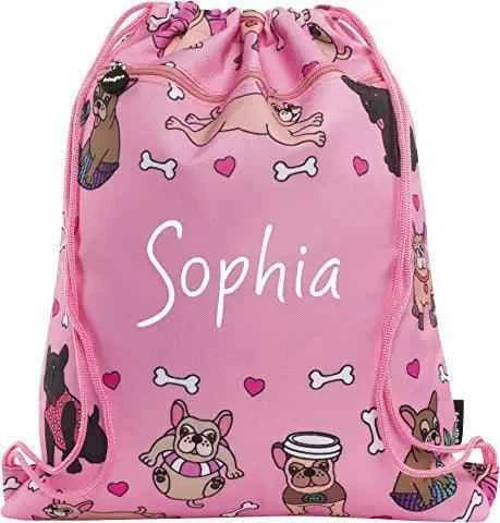 Personalised Drawstring Backpack, Gym Rucksack, School Sport Bag, PE Kit Bag by Luxe-Custom-Designer