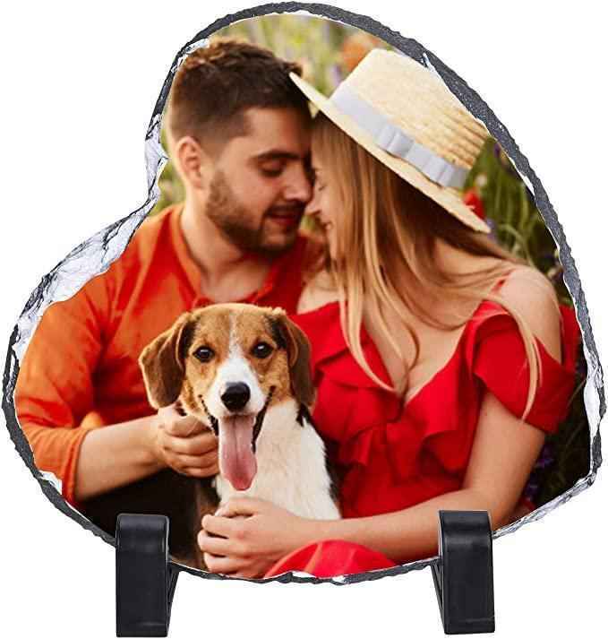 Rock Photo Slate - Heart Small 13.5cm by 13.5 cm by Luxe-Custom-Designer