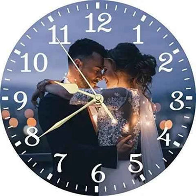 Round Hardboard Custom Photo Clocks by Luxe-Custom-Designer