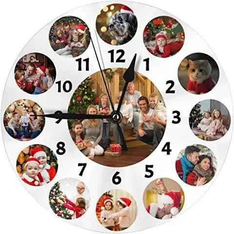 Round Hardboard Custom Photo Clocks by Luxe-Custom-Designer