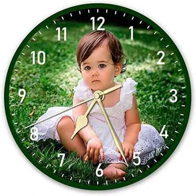 Round Photo Glass Clock 20cm by Luxe-Custom-Designer