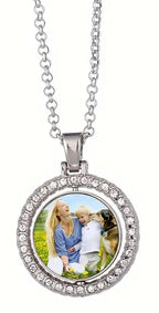 Silver Double Photo Pendant Necklace by Luxe Sensational