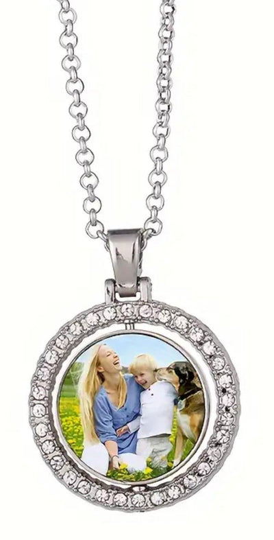 Silver Double Photo Pendant Necklace by Luxe-Custom-Designer