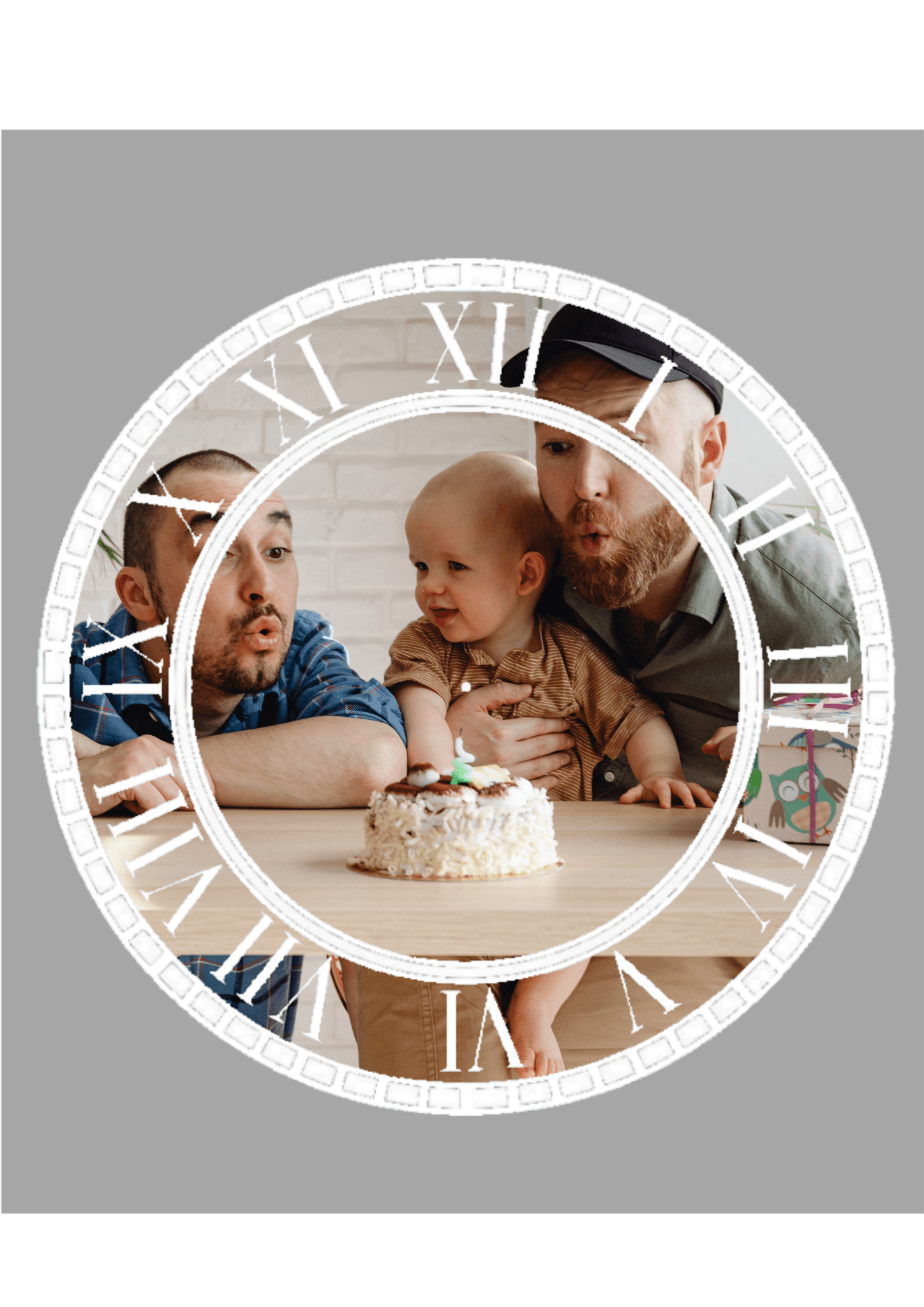 Single photo clock 20cm by Luxe-Custom-Designer