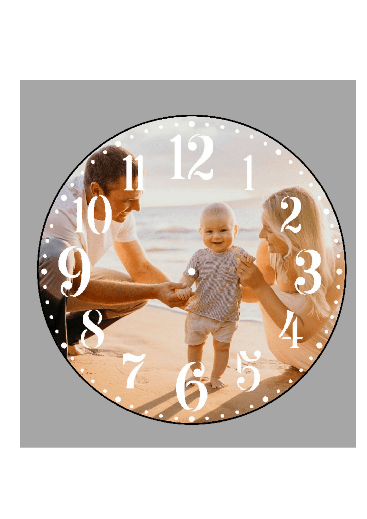 Single photo clock 20cm by Luxe-Custom-Designer