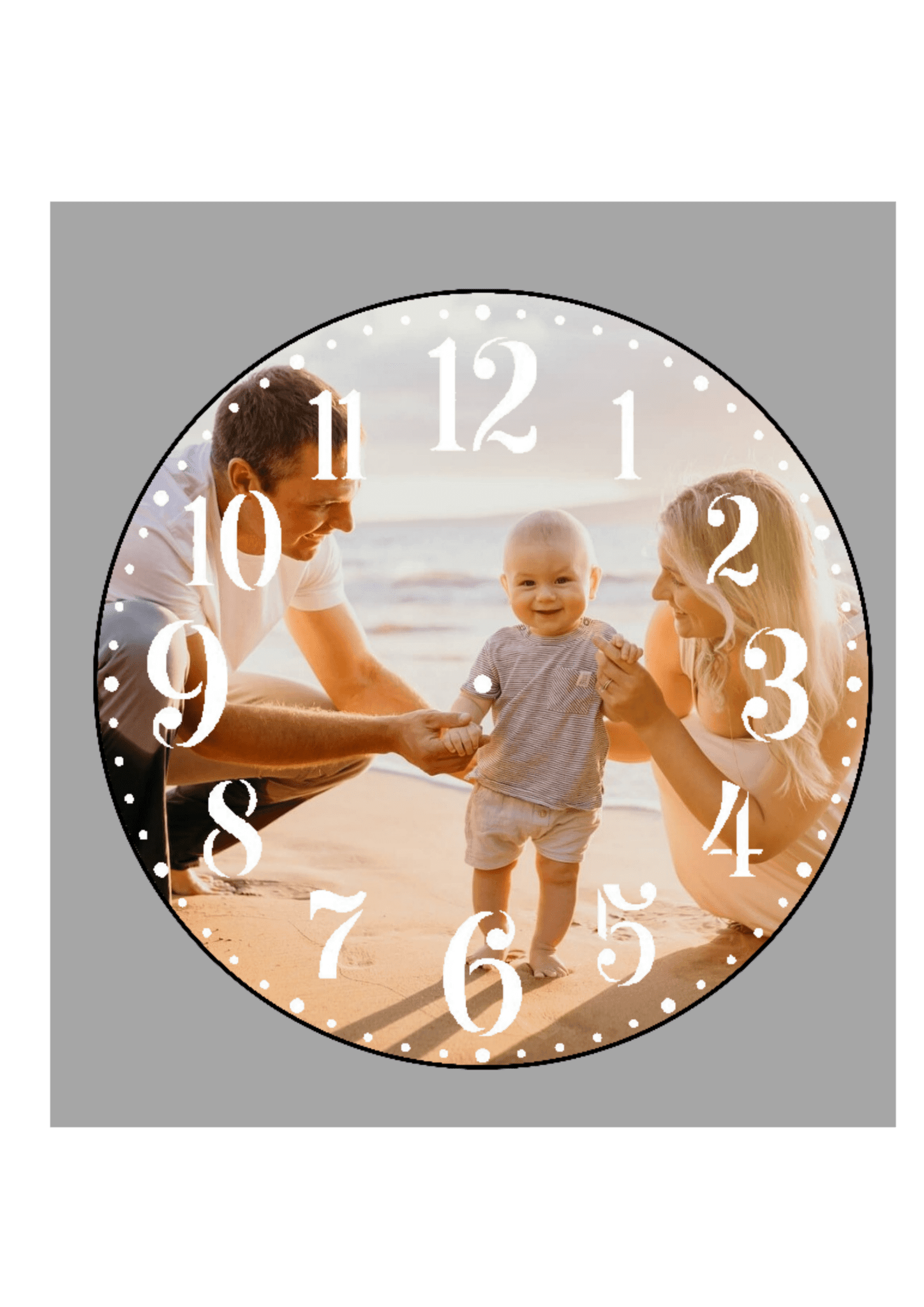 Single photo clock 20cm by Luxe-Custom-Designer