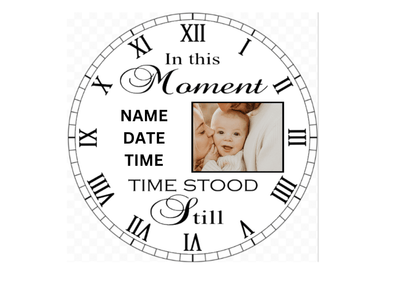 Single photo clock 20cm by Luxe-Custom-Designer