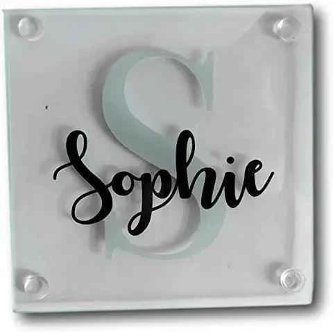 Square Glass Personalised Coasters by Luxe-Custom-Designer